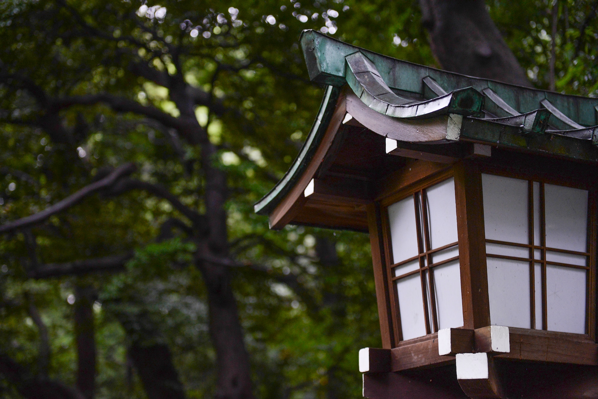 A view of the main hall of Meiji Shrine in Tokyo, Japan, Sept. 09, 2015. The shrine is constructed entirely from cypress wood in a Japanese architectural style called Nagarezukeui.  (U.S. Air Force photo by Airman 1st Class Elizabeth Baker/Released) 