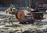 Contractors are installing 252 geothermal wells to heat and cool the new Defense Logistics Agency Aviation Operations Center Feb. 17, 2016. The first phase of the three-phased, five-story, 252,000 square-feet building is scheduled for occupancy in late 2018 or early 2019. 