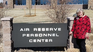 Linda Bradford served all of her 43 years of Federal civilian service at Air Reserve Personnel Center. A Denver native, Linda began her career Dec. 18, 1972, and served at all three locations ARPC has been located -- York Street, Lowry AFB and Buckley AFB. She retired from ARPC March 30, 2016, and plans to pursue her hobbies in reading, sewing and singing. (U.S. Air Force photo/Mark Nelson)