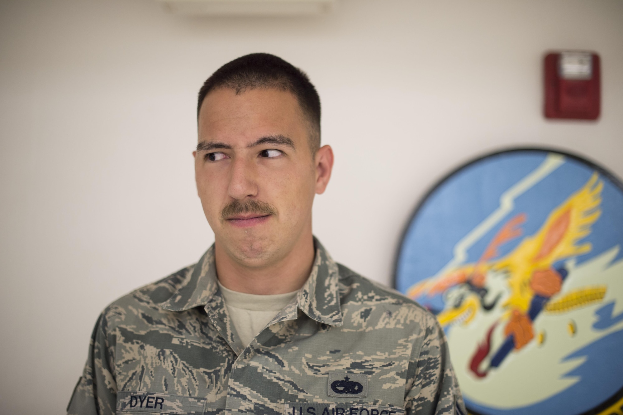 Airmen at Holloman spent all month growing their mustaches to honor Brigadier General Robin Olds. Olds was known for being bold, aggressive, and an amazing leader. He was a triple Ace with a total of sixteen air-to-air kills between World War II and Vietnam. In addition to his amazing leadership and war fighting abilities, Olds is known for the "bullet-proof mustache" he grew after the success of his unit during Operation Bolo. As the superstition goes, the presence of a mustache bestows the wearer with an impenetrable shield around him and his aircraft. While Olds grew his mustache beyond Air Force regulations into a waxed masterpiece, our Airmen now follow Air Force Instruction 36-2903 Dress and Appearance. While we are sad to see Mustache March 2016 come to an end, we hope everyone marks their calendars for an even more impressive Tour de Mustache 2K17! 