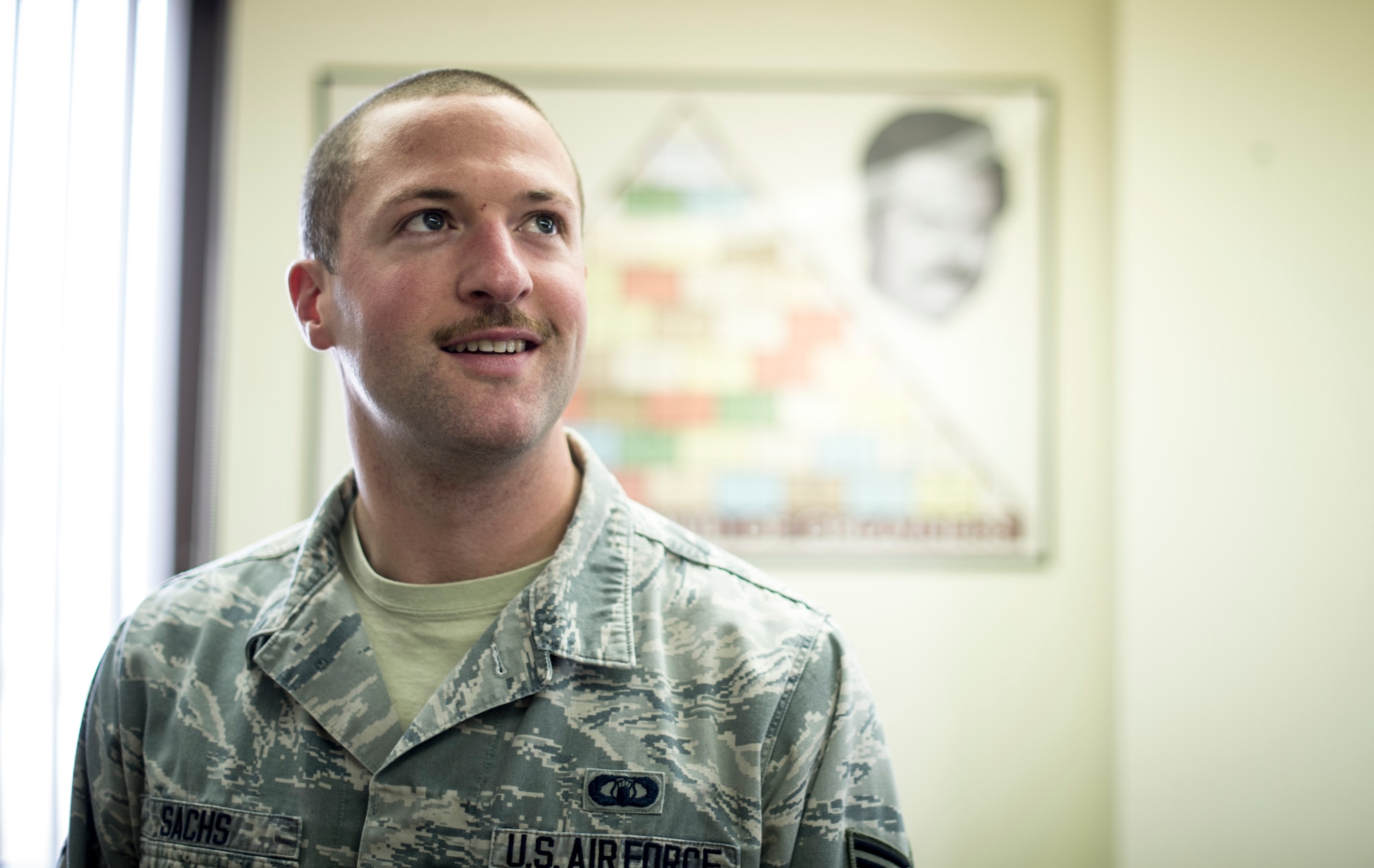 Airmen at Holloman spent all month growing their mustaches to honor Brigadier General Robin Olds. Olds was known for being bold, aggressive, and an amazing leader. He was a triple Ace with a total of sixteen air-to-air kills between World War II and Vietnam. In addition to his amazing leadership and war fighting abilities, Olds is known for the "bullet-proof mustache" he grew after the success of his unit during Operation Bolo. As the superstition goes, the presence of a mustache bestows the wearer with an impenetrable shield around him and his aircraft. While Olds grew his mustache beyond Air Force regulations into a waxed masterpiece, our Airmen now follow Air Force Instruction 36-2903 Dress and Appearance. While we are sad to see Mustache March 2016 come to an end, we hope everyone marks their calendars for an even more impressive Tour de Mustache 2K17! 