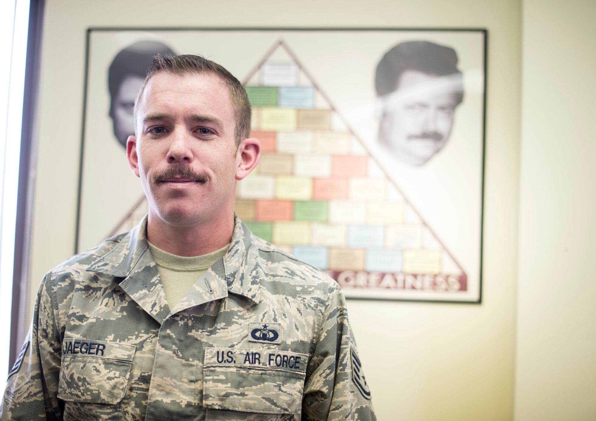 Airmen at Holloman spent all month growing their mustaches to honor Brigadier General Robin Olds. Olds was known for being bold, aggressive, and an amazing leader. He was a triple Ace with a total of sixteen air-to-air kills between World War II and Vietnam. In addition to his amazing leadership and war fighting abilities, Olds is known for the "bullet-proof mustache" he grew after the success of his unit during Operation Bolo. As the superstition goes, the presence of a mustache bestows the wearer with an impenetrable shield around him and his aircraft. While Olds grew his mustache beyond Air Force regulations into a waxed masterpiece, our Airmen now follow Air Force Instruction 36-2903 Dress and Appearance. While we are sad to see Mustache March 2016 come to an end, we hope everyone marks their calendars for an even more impressive Tour de Mustache 2K17! 
