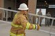 U.S. Air Force 2nd Lt. Justin Trampota, 355 Logistics Readiness Squadron officer in charge of vehicle management, performs a ladder carry during the Comprehensive Airman Fitness Month Fire Department Fitness Challenge at Davis-Monthan Air Force Base, Ariz., March 31, 2016. Participants demonstrated their physical resilience through exercises such as dummy drags, tool carries and fire hydrant charging. (U.S. Air Force photo by Airman 1st Class Mya M. Crosby/Released)