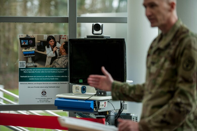 A Telehealth cart remains on display during the 52nd Medical Group/Landstuhl Regional Medical Center Telehealth ribbon cutting ceremony inside the 52nd MDG clinic April 1, 2016, at Spangdahlem Air Base, Germany. The Telehealth program brings about a new way for patients from the 52nd MDG to receive consultations from LRMC. (U.S. Air Force photo by Senior Airman Rusty Frank/Released)