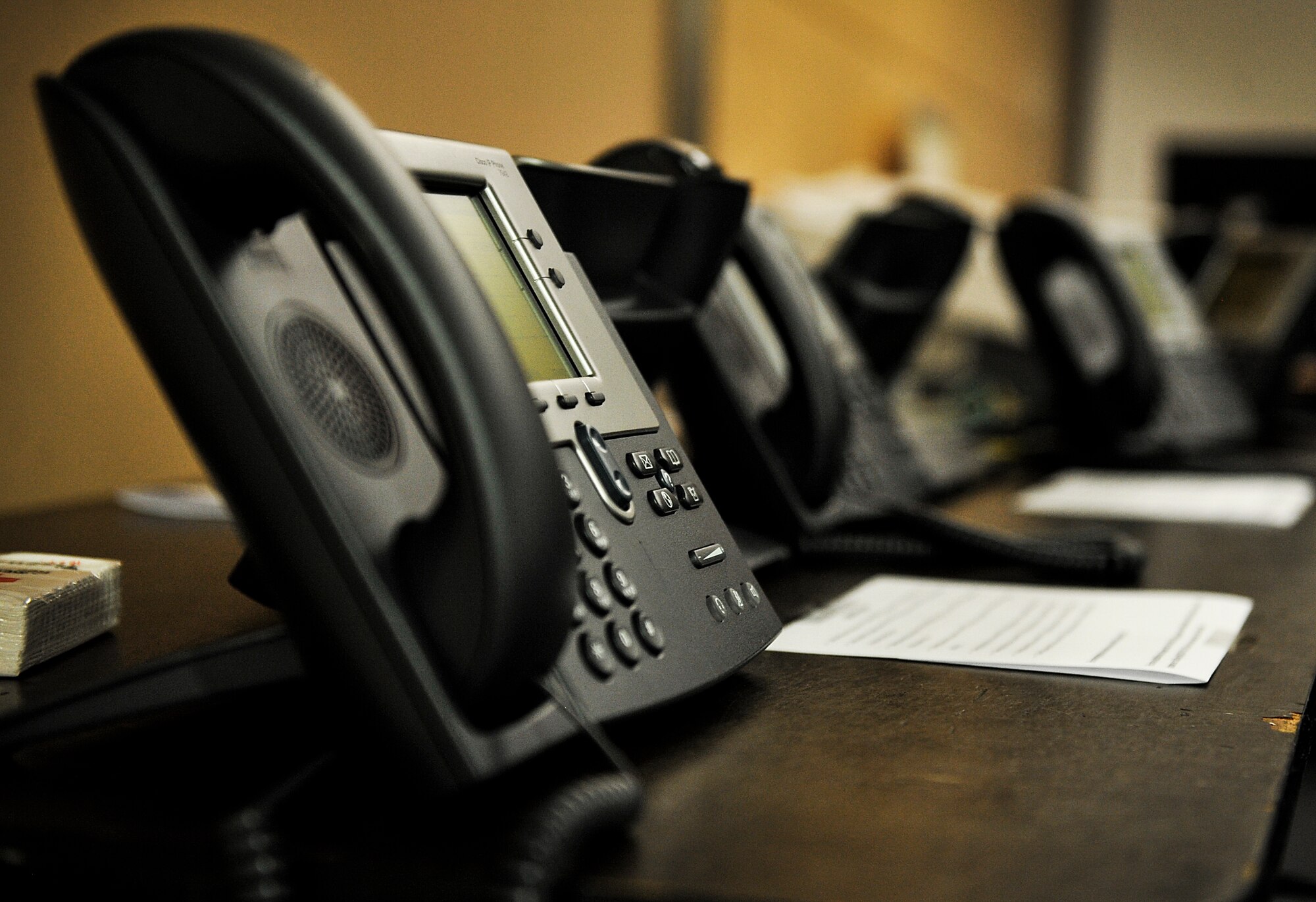 Morale phones are available to family members traveling from Turkey, April 1, 2016, at Ramstein Air Base, Germany. Airmen and civilians from around the Kaiserslautern Military Community came together to provide maximum assistance to families leaving due to security concerns. (U.S. Air Force photo/Senior Airman Larissa Greatwood)