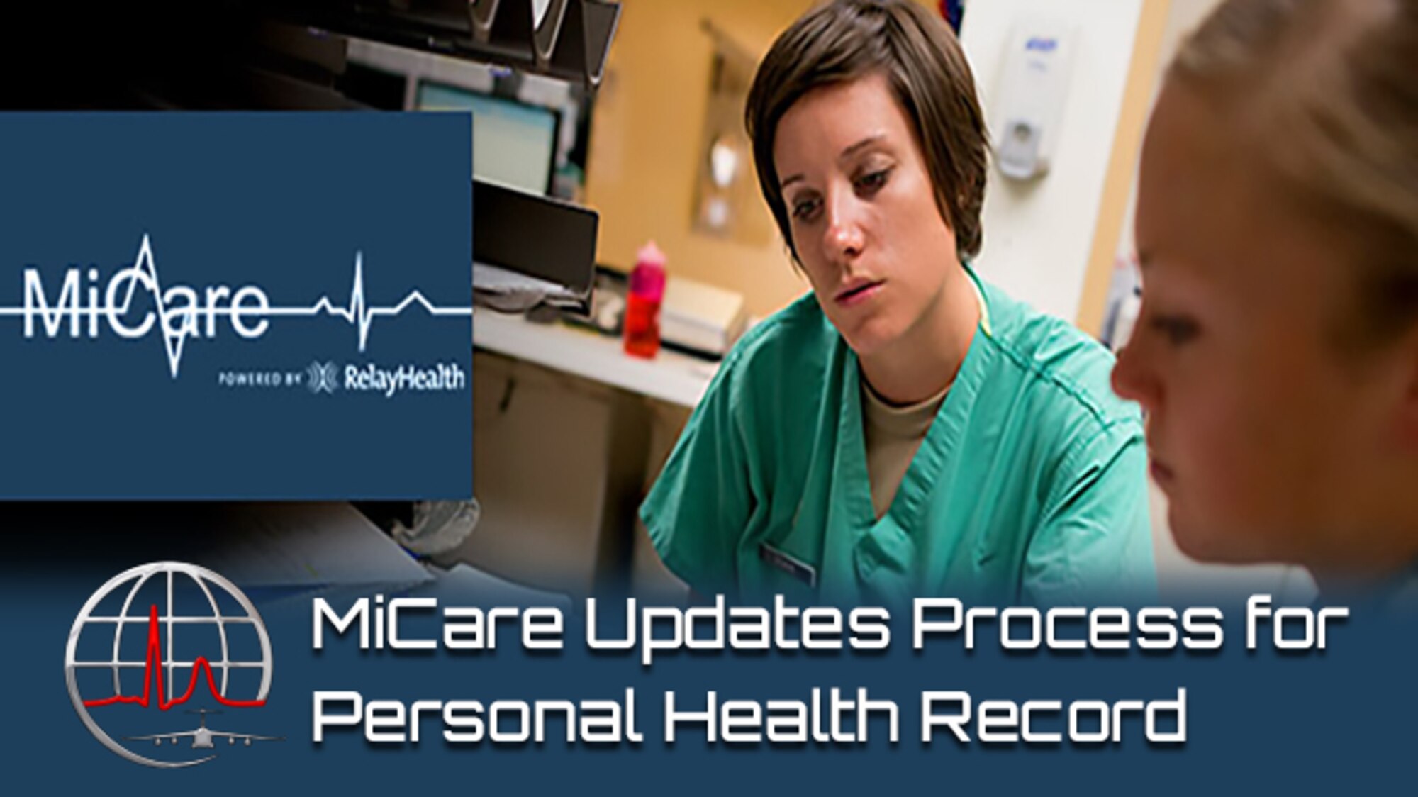 The Air Force’s secure patient portal, MiCare, is scheduled to make changes to the personal health record process March 28. Automatic updates to MiCare PHR will be discontinued; however, electronic health records will continue to be available through the Blue Button feature on TRICARE Online. (Courtesy graphic)