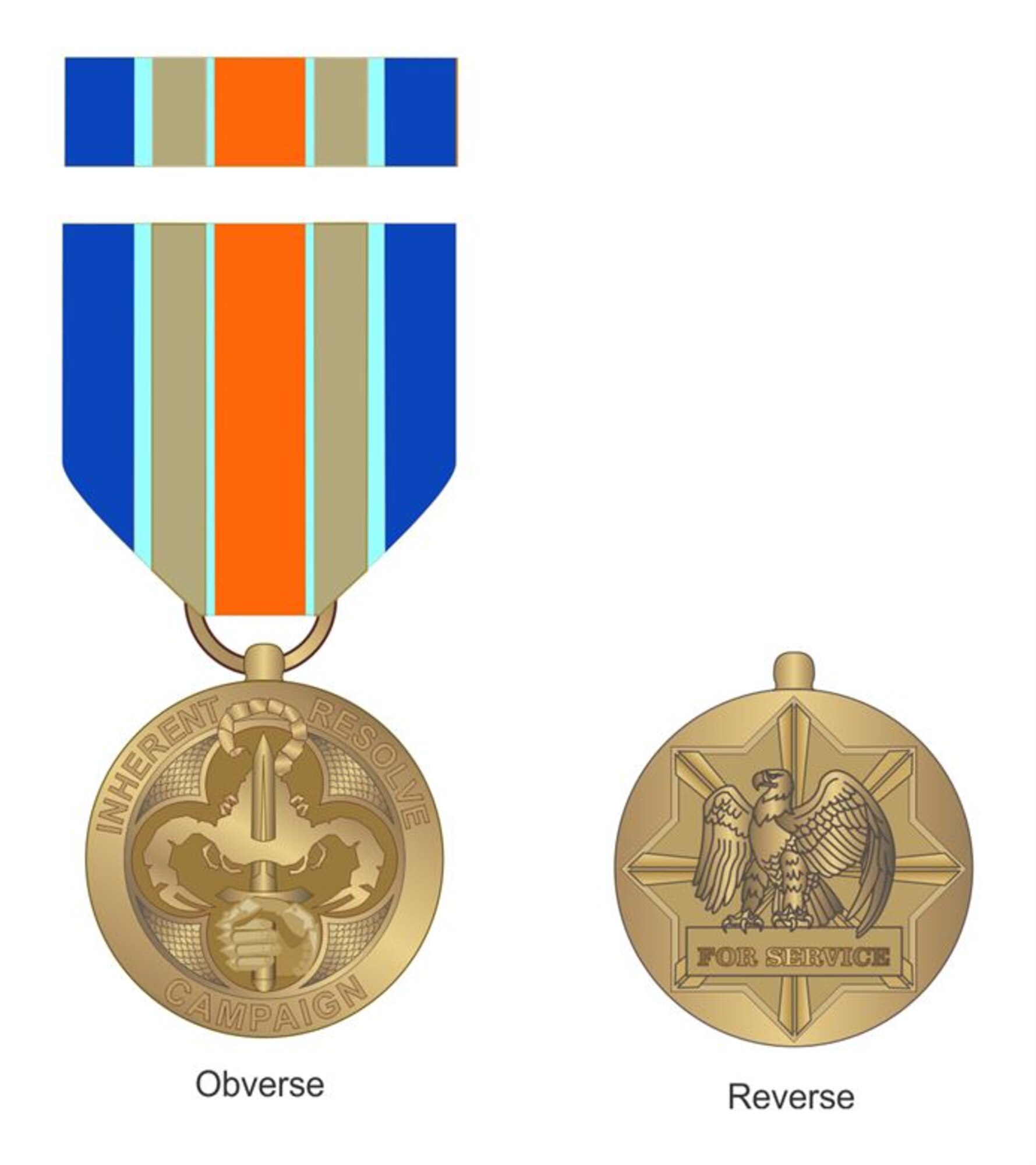 Defense Secretary Ash Carter announced the creation of the Inherent Resolve Campaign Medal March 30, 2016. (Defense Department illustration)