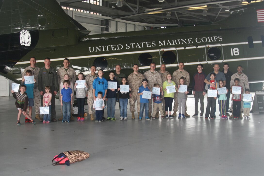 Around 20 children, ranging from toddlers to high-schoolers, attended the Marine Corps Air Facility's Take Your Kid to Work Day event on March 31.