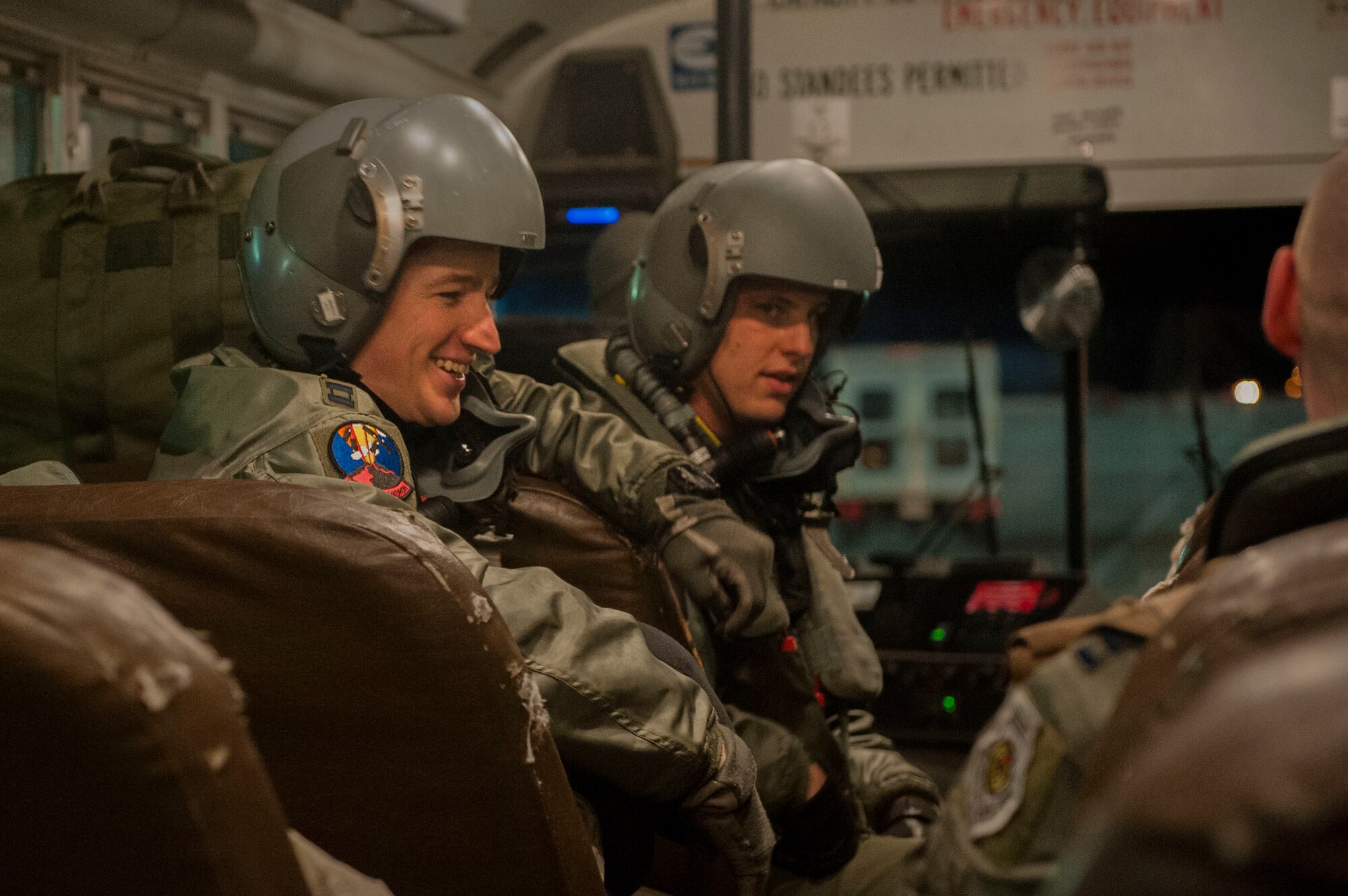 Airmen from Minot Air Force Base, North Dakota completed a sortie to the countries of Chile and Colombia April 2, 2016. The aircrew flew a B-52 Stratofortress 11,154 miles for a total of 26.4 hours to participate in the La Feria Internacional del Aire y del Espacio 2016 Air Show in Santiago, Chile for an estimated 60,000 people.  The Airmen also participated in a planned intercept exercise with a SR-560 Lear Jet and two F-21 Kfir fighter jets in Colombia with the Colombian Air Force. (U.S. Air Force photo/Airman 1st Class Jessica Weissman)