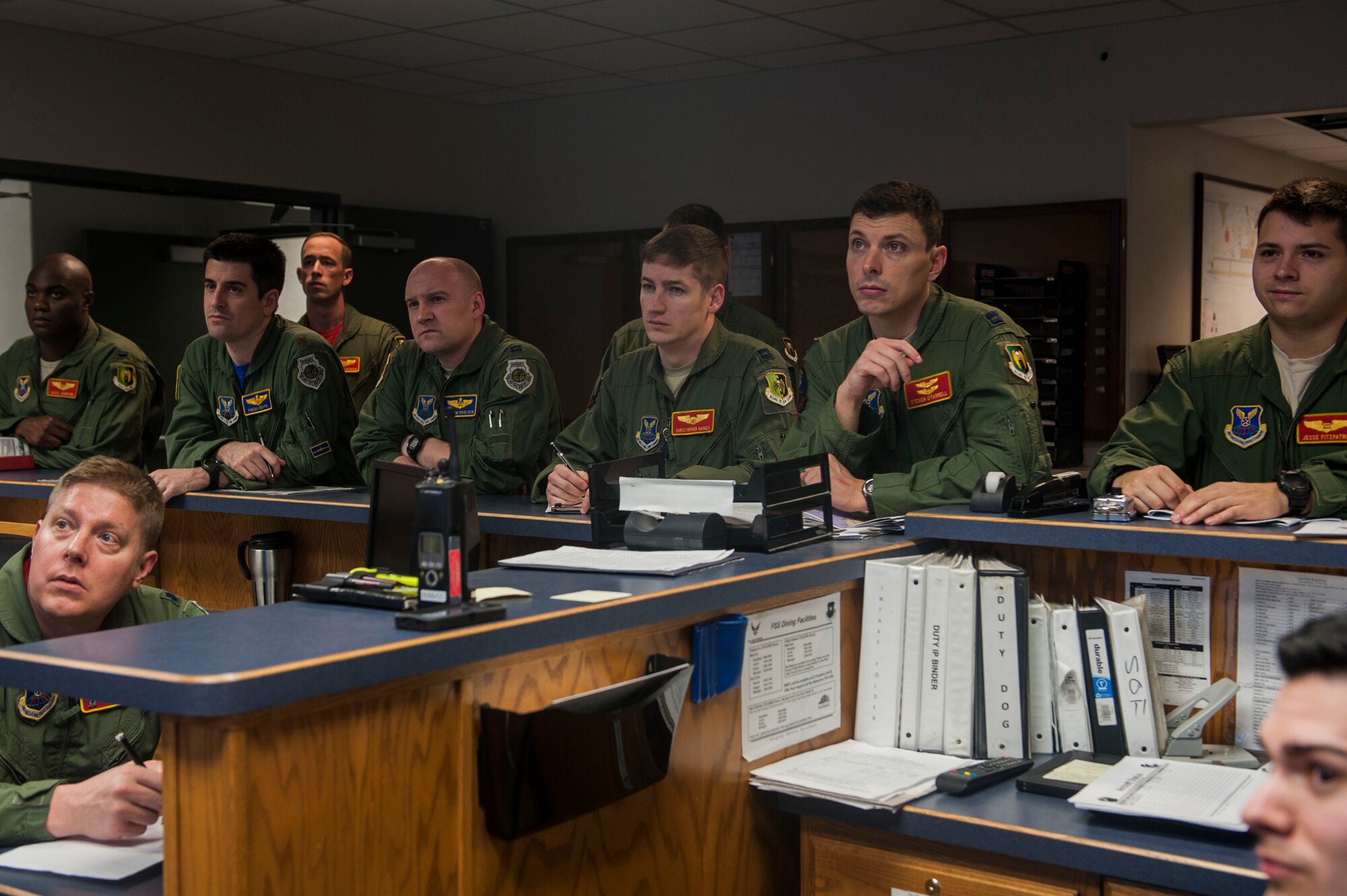 Airmen from Minot Air Force Base, North Dakota completed a sortie to the countries of Chile and Colombia April 2, 2016. The aircrew flew a B-52 Stratofortress 11,154 miles for a total of 26.4 hours to participate in the La Feria Internacional del Aire y del Espacio 2016 Air Show in Santiago, Chile for an estimated 60,000 people.  The Airmen also participated in a planned intercept exercise with a SR-560 Lear Jet and two F-21 Kfir fighter jets in Colombia with the Colombian Air Force. (U.S. Air Force photo/Airman 1st Class Jessica Weissman)