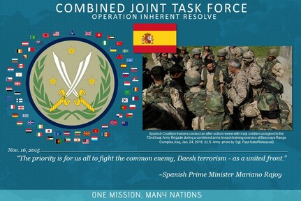 A Coalition of more than 60 international partners has united to assist and support the Iraqi Security Forces to degrade and defeat Daesh. This unity between coalition partners has contributed to Iraq’s significant progress in halting Daesh's momentum and in some places reversing it.