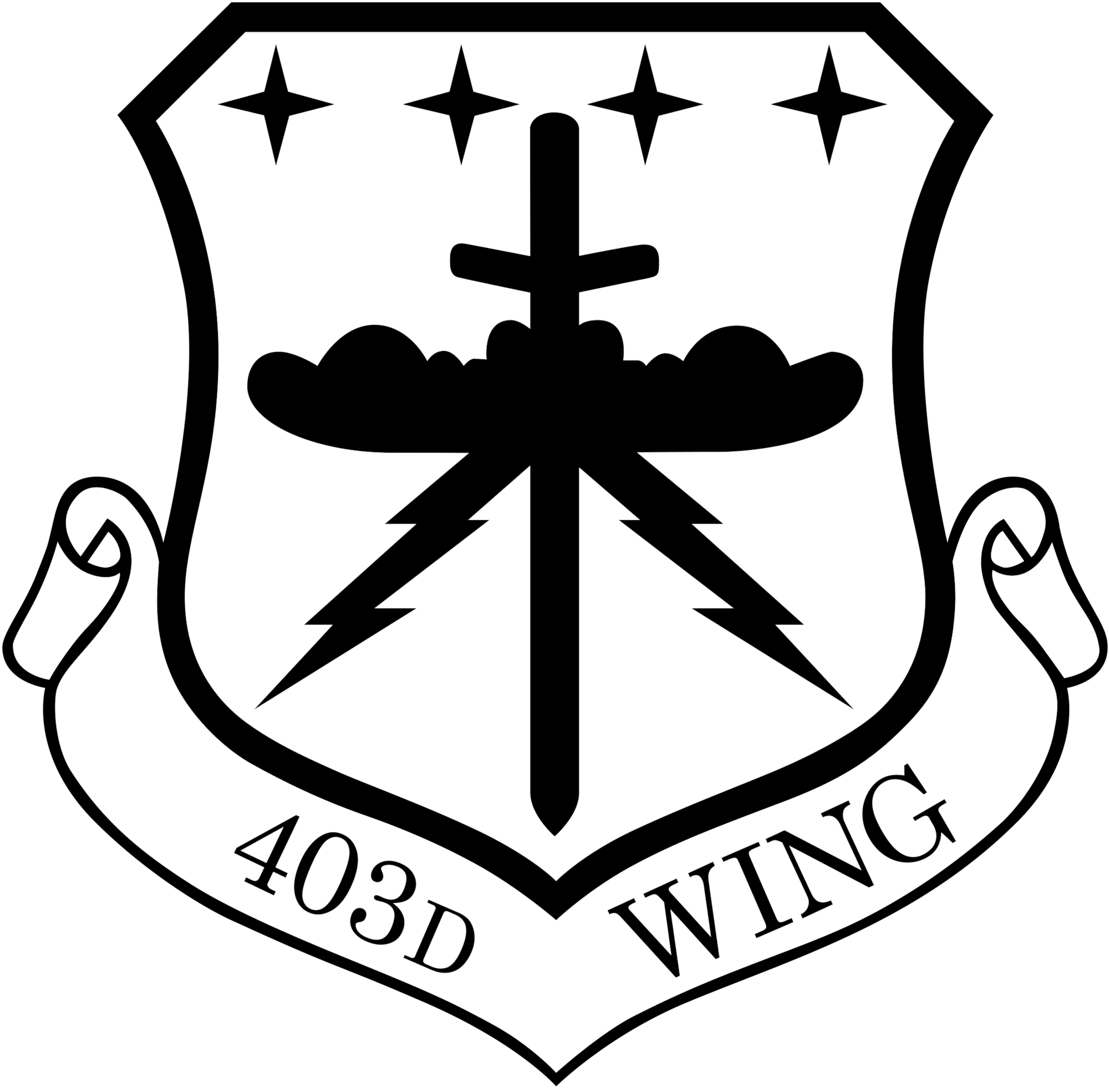 Shield of the 403rd Wing, Keesler Air Force Base, Miss. (U.S. Air Force illustration)