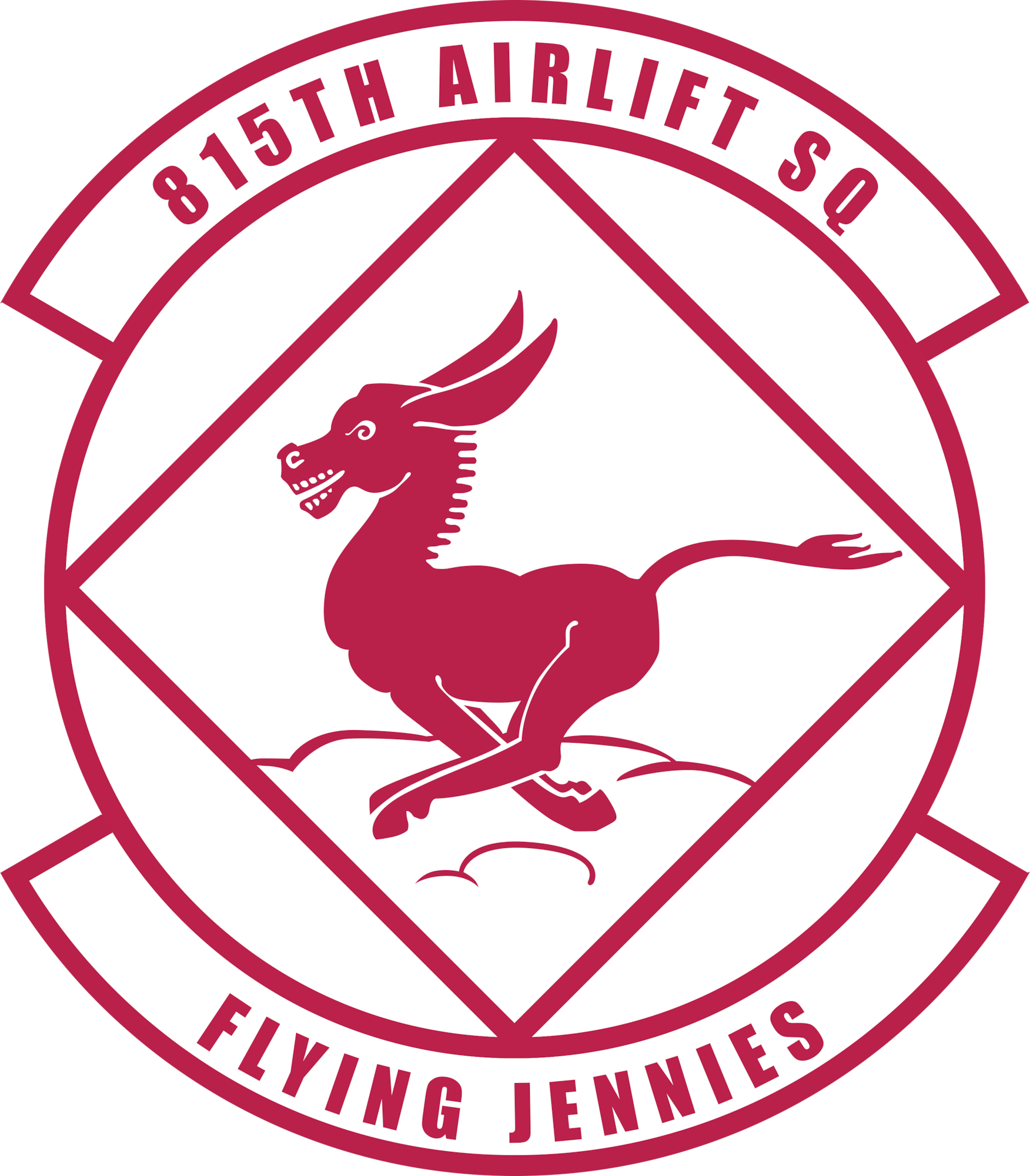 Shield of the 815th Airlift Squadron "The Flying Jennies"