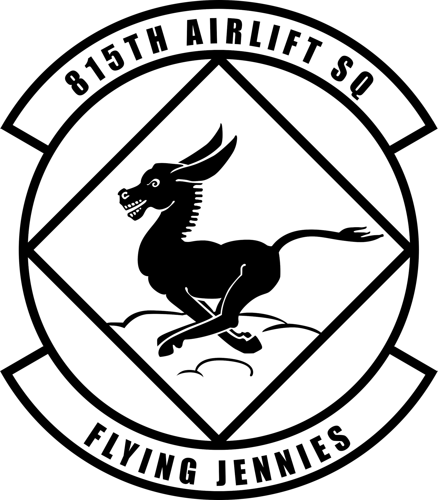 Shield of the 815th Airlift Squadron "The Flying Jennies"