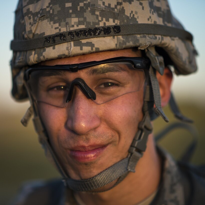 Spc. Nicholas Ladolcetta, representing the 151st Theater Information Operations Group, competes in the night fire range at the U.S. Army Civil Affairs and Psychological Operations Command 2016 U.S. Army Best Warrior Competition at Fort Hunter Liggett, Calif., April 5, 2016. This year’s Best Warrior competition will determine the top noncommissioned officer and junior enlisted Soldier who will represent USACAPOC in the Army Reserve Best Warrior competition later this year. (U.S. Army photo by Master Sgt. Mark Burrell, 352nd CACOM)
