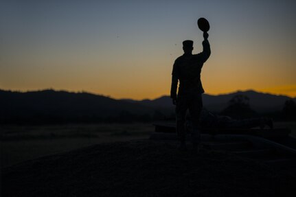 Spc. Christopher Ruff, representing the 350th Civil Affairs Command, competes in the night fire range at the U.S. Army Civil Affairs and Psychological Operations Command 2016 U.S. Army Best Warrior Competition at Fort Hunter Liggett, Calif., April 5, 2016. This year’s Best Warrior competition will determine the top noncommissioned officer and junior enlisted Soldier who will represent USACAPOC in the Army Reserve Best Warrior competition later this year. (U.S. Army photo by Master Sgt. Mark Burrell, 352nd CACOM)