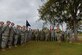U.S. Army Lt. Col. Jeffrey Slown, Task Force Talon commander, addresses Task Force Talon soldiers about the importance of the sexual harassment/assult response and prevention program during a tree dedication ceremony April 8, 2016, at Andersen Air Force Base, Guam. The tree will serve as a daily reminder to keep up the fight to drive sexual assault and harassment out of the military. (U.S. Air Force photo/Airman 1st Class Jacob Skovo)