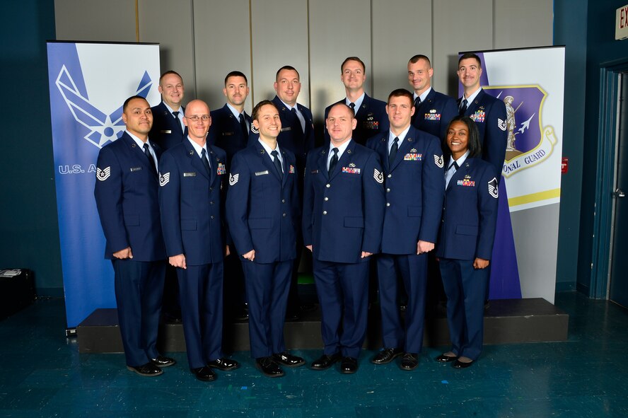 MCGHEE TYSON AIR NATIONAL GUARD BASE, Tenn. - Noncommissioned officer academy class 16-3, I-Flight, assembles here, March 8, 2016, at the I.G. Brown Training and Education Center. (U.S. Air National Guard photo by Master Sgt. Jerry D. Harlan/Released)