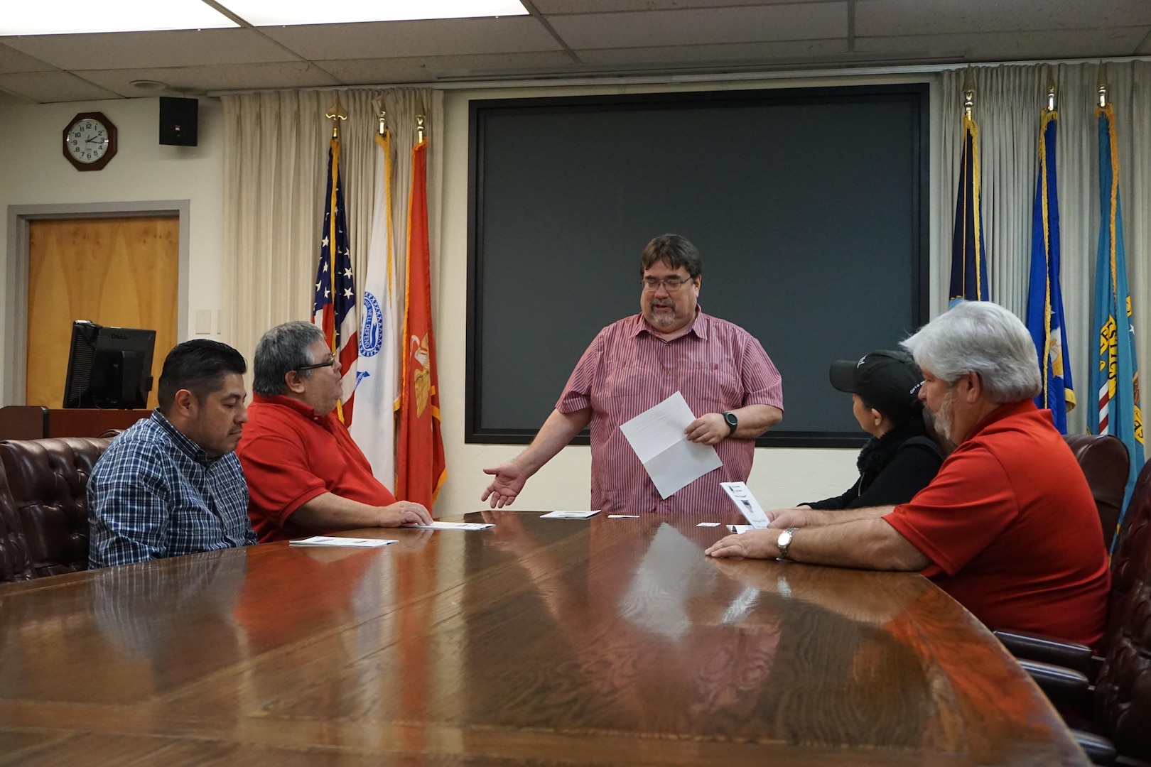 Robert Reyes, culture action officer, conducts a session of the Culture Roadshow with employees of the Inventory and Support Services Group.