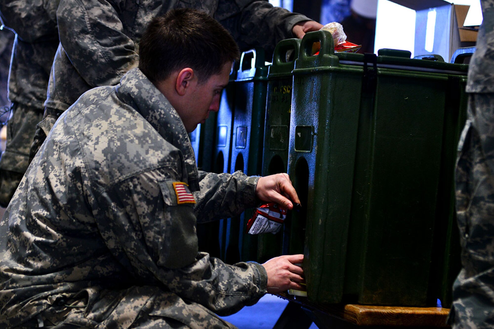 Paratroopers assigned to the 4th Infantry Brigade Combat Team (Airborne), 25th Infantry Division, U.S. Army Alaska, prepare for a forced-entry parachute assault on Malemute drop zone at Joint Base Elmendorf-Richardson, Alaska, Thursday, April 7, 2016. Having just successfully completed a rigorous evaluation at the Joint Readiness Training Center, the 4th Brigade Combat Team (Airborne), 25th Infantry Division is prepared to deploy globally at a moment's notice to execute combat, humanitarian assistance and/or disaster relief operations. (U.S. Air Force photo by Airman 1st Class Kyle Johnson)