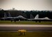 F-22 Raptors from the 95th Fighter Squadron land April 11, at Royal Air Force Lakenheath, 
England. The aircraft arrival marks the second time the U.S. European Command has hosted a deployment of F-22 aircraft in the EUCOM Area of Responsibility.  (U.S. Air Force photo/ Tech. Sgt. Matthew Plew)
