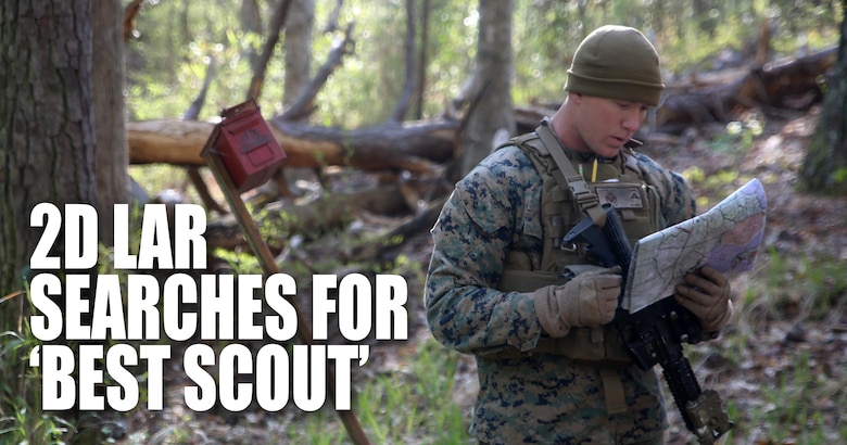 Lance Cpl. Silas F. Lewis, a scout with 2nd Light Armored Reconnaissance Battalion, reviews his map during the land navigation portion of the battalion’s annual Isaak Competition at Camp Lejeune, N.C., April 6, 2016. The competition offered the scouts a plethora of different scenarios a scout must be able to accomplish, including casualty evacuation, call for fire, unknown-distance marksmanship, and land navigation. (U.S. Marine Corps photo illustration by Cpl. Joey Mendez)