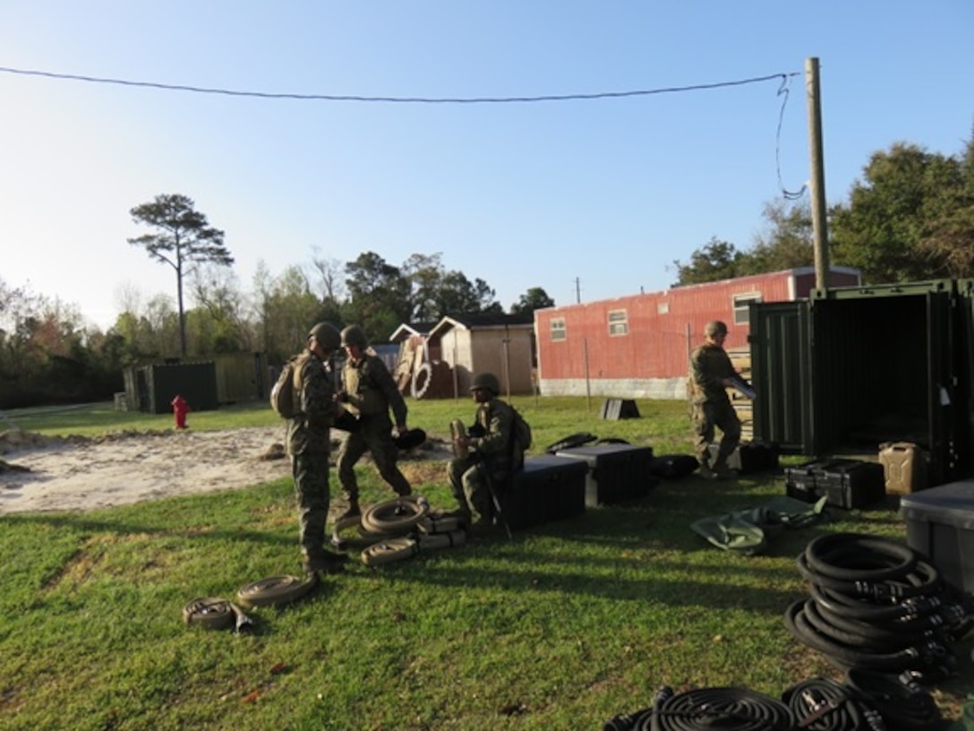 Marines attached to Basic Water Support Technician course 3-16 (BWST 3-16) aboard Camp Lejeune, N.C. finish a 72 hour culminating event in the Camp Sweat training area by inventorying a Lightweight Water Purification Unit. During the event the Marines were tested on their ability to operate and maintain the systems outside of a classroom environment. 

 