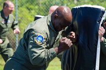 Reservists from Dover Air Force Base, Del., in the 512th Airlift Wing, conducted an off-station training exercise at Naval Air Station Pensacola, Fla., March 29 through April 3 to ensure they are current in all their deployment requirements. Air Force Reserve members from 14 different career fields training in mission readiness and combat related areas and worked together to build wingmanship and teamwork. (U.S. Air Force photo/Capt. Bernie Kale)