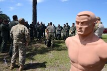 Reservists from the 709th Airlift Squadron, Dover Air Force Base, Del., conducted an off-station training exercise at Naval Air Station Pensacola, Fla., March 29 to April 3, 2016,  to ensure their deployment requirements are current. Air Force Reserve members from 14 different career fields trained in mission readiness, combat-related areas and worked together to build wingmanship and teamwork. (U.S. Air Force photo/Capt. Bernie Kale)