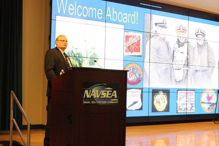 NAVSEA commemorated the 53rd anniversary of the loss of USS Thresher (SSN 593) with a presentation by Bruce W. Harvey at the Washington Navy Yard April 6. Harvey, son of Lt. Cmdr. John W. Harvey, commanding officer of the Thresher at the time of the tragedy, was the guest speaker.