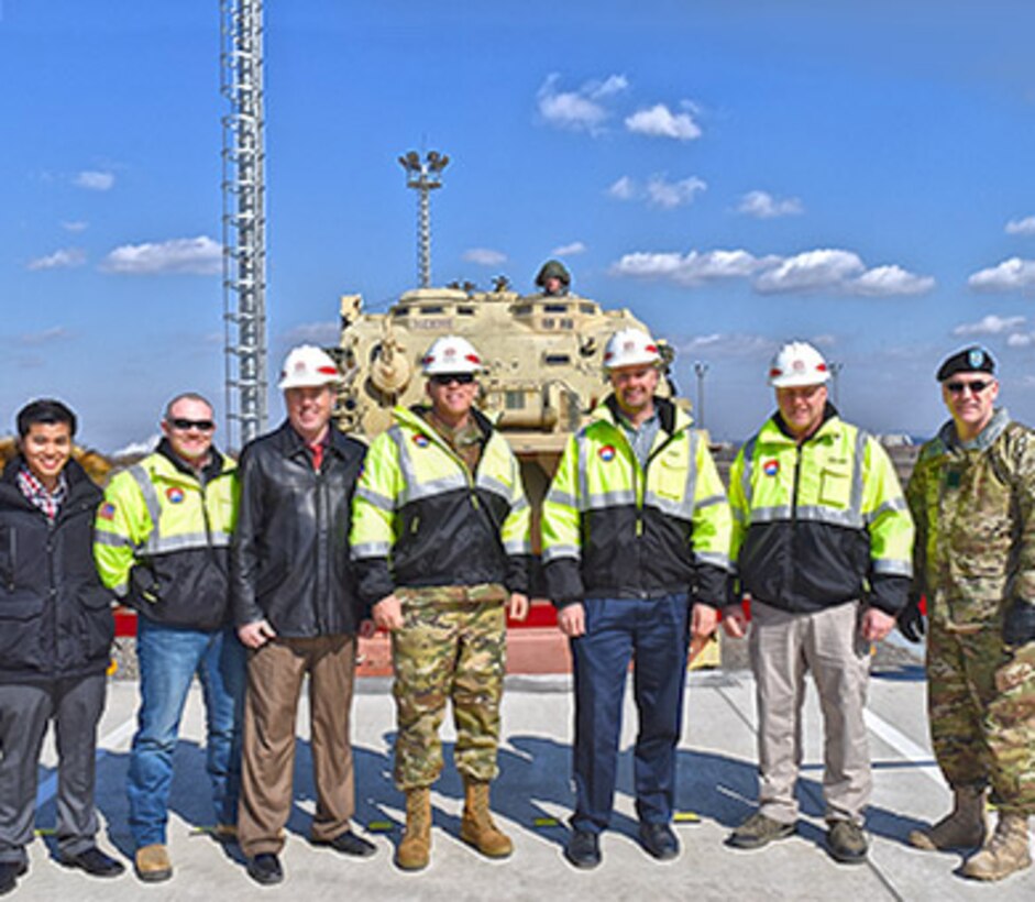 Martin said, “It is fitting today that engineer recovery vehicle is the first of more than 390 tracked vehicles and 950 wheeled vehicles from our division, which will eventually call Camp Humphreys home. It’s fitting that the engineers lead the assault. Even in the earliest days of the Revolution, it’s been the engineers that led the breach and established a foothold so that the rest of our army could assemble together in one place, and that’s exactly what you’re seeing here. I couldn’t be prouder of the entire team, and I’d like to salute the government of the Republic of Korea, the U.S. Army Garrison Humphreys, all of the engineers and the proud workers that made this day a reality. So, without any further ado, I think we need to cut that ribbon and get that armored vehicle on the ground here so we can get about the business of bringing the entire division to Camp Humphreys. We are on the way; there is nothing that stop us. Second to none! Katchi kapshida.”