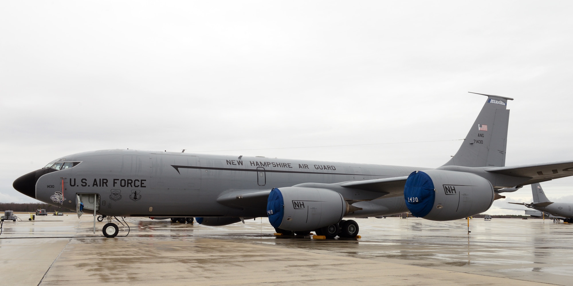 Boeing KC-135R Stratotanker, 57-1430, Pease Air National Guard Base, N.H., April 12, 2016. This aircraft is the 157th Air Refueling Wing’s heritage aircraft and is the oldest tanker in the New Hampshire Air National Guard. The markings were applied by Airmen from the 157th Maintenance Group in October 2015. (U.S. Air National Guard photo by Staff Sgt. Curtis J. Lenz)