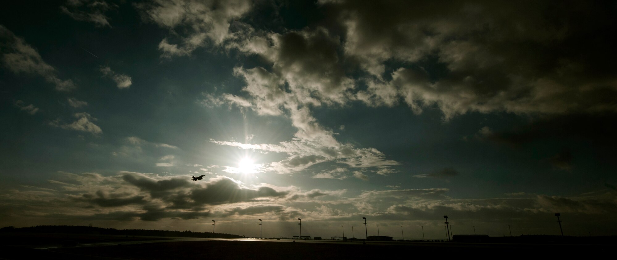 A U.S. Air Force F-16 Fighting Falcon fighter aircraft assigned to the 480th Fighter Squadron takes off from the runway at Spangdahlem Air Base, Germany, April 4, 2016. The 480th FS deployed to Southwest Asia in support of Operation Inherent Resolve. (U.S. Air Force photo by Senior Airman Rusty Frank/Released)