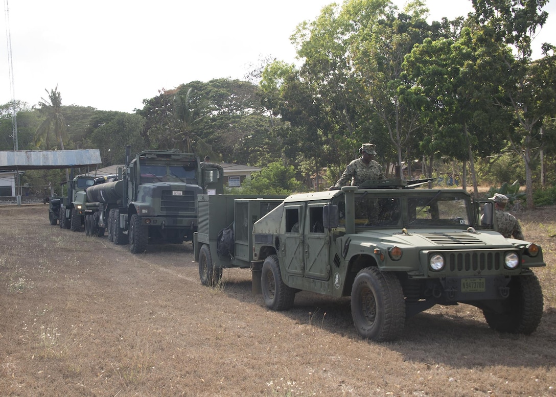 U. S. Navy Seabees and U. S. Marines prepare to set up a Central Logistics Point (CLP) camp in Puerto Princesa, Philippines during exercise Balikatan, April 8, 2016.  Balikatan is an annual Philippine-U.S. military bilateral training exercise that is a signature element of the Philippine-U.S. alliance focused on a variety of missions, including humanitarian assistance, maritime law enforcement, and environmental protection. 