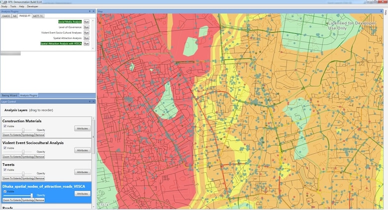 The CB-SITE functional prototype displays physical, natural, and sociocultural OE-specific data.