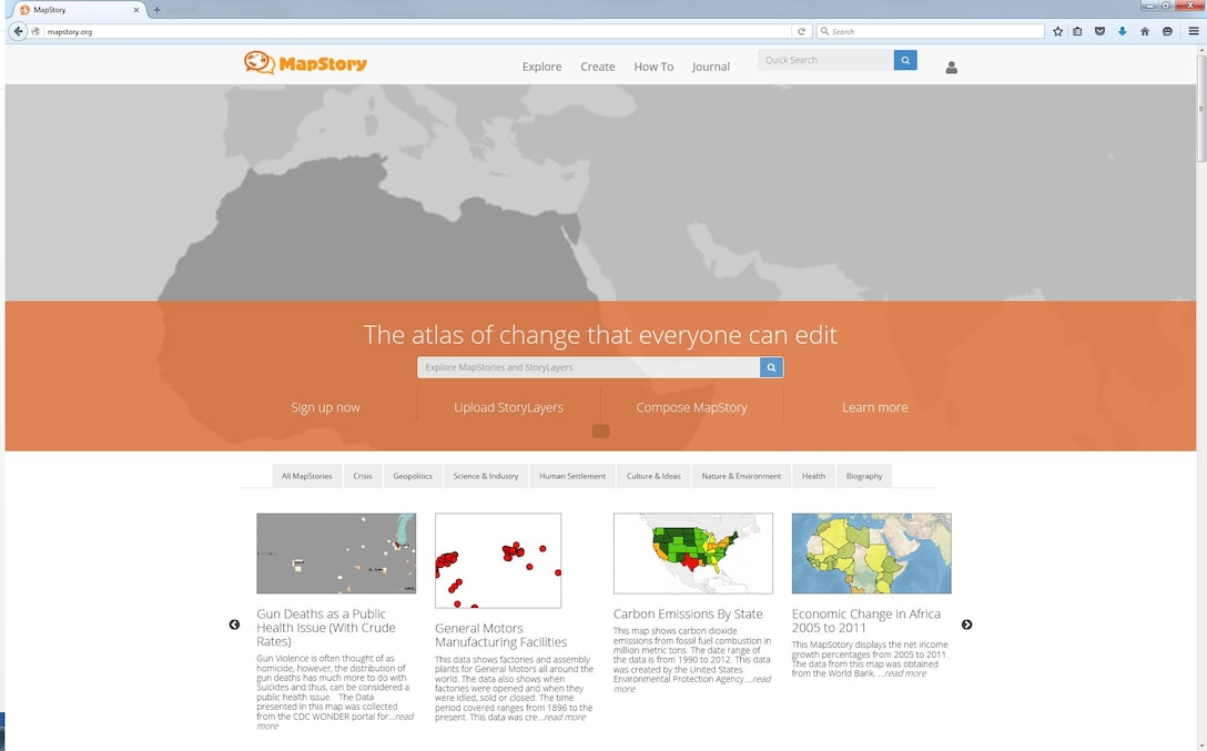 With the advent of the digital age, MapStory’s goal is to create a community of knowledge, similar to Wikipedia, to which anyone can contribute.  The contents and information can be constantly improved upon and updated to create crowd-sourced geospatial data collection and visualization capability.