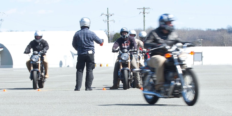Marines learn to ride a motorcycle from walking (cruising) speed up to 20-35 mph during a Basic Riders Course recently at Camp Upshur aboard Marine Corps Base Quantico.