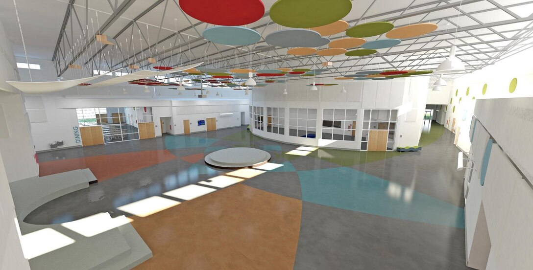 Adaptable open spaces and a flexible stage, which can be used for theater-in-the-round performances were incorporated into the school to promote a versatile learning environment. 
