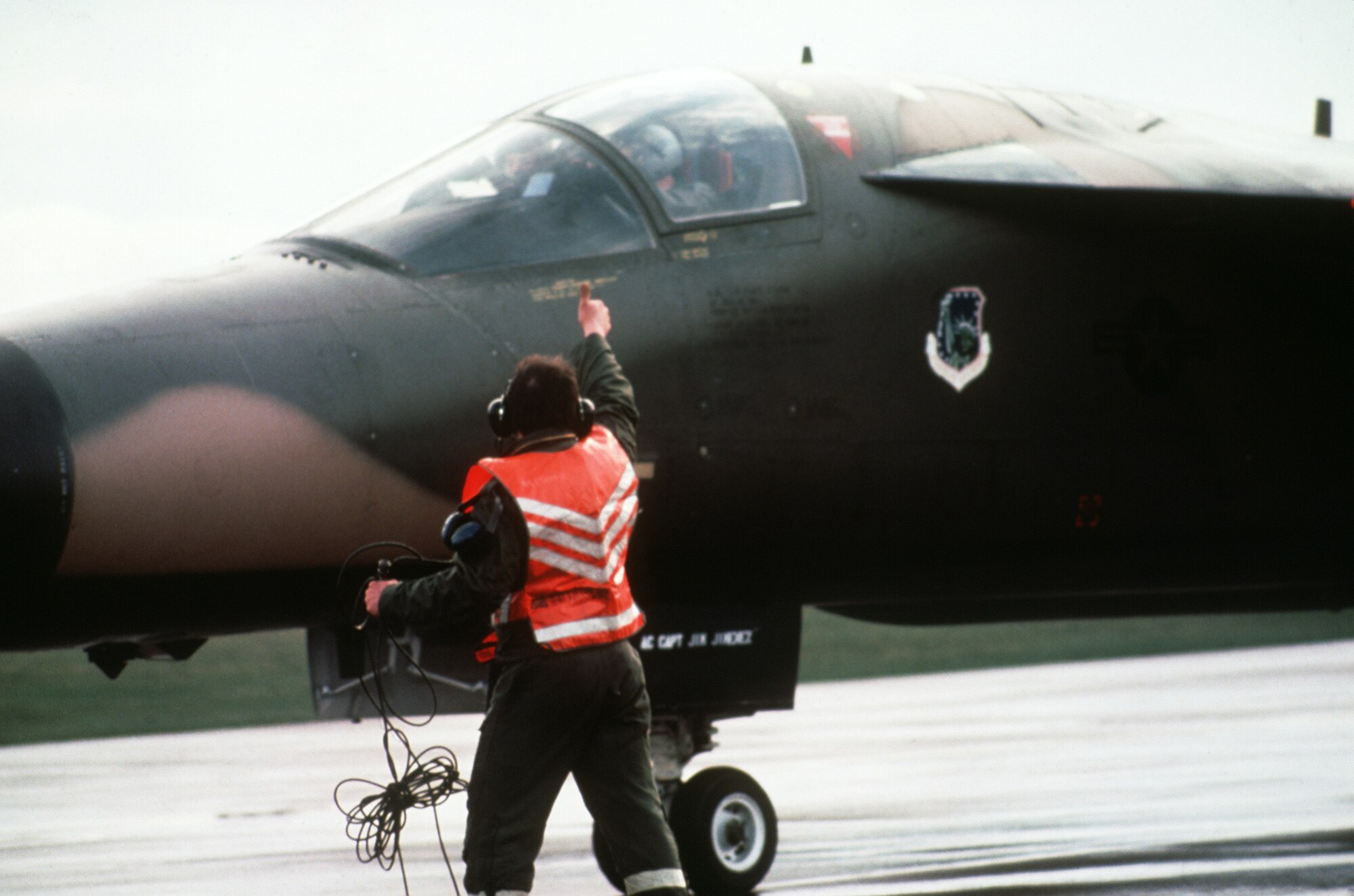 An F-111F Aardvark from the 495th Tactical Fighter Squadron prepares to launch in support of Operation El Dorado Canyon at Royal Air Force Lakenheath, England, April 14, 1986. The operation was the conclusion of extensive joint service and multinational military cooperation designed to ensure the complete and total destruction of terrorist training camps linked to the attack in the African nation of Libya. (Courtesy photo)