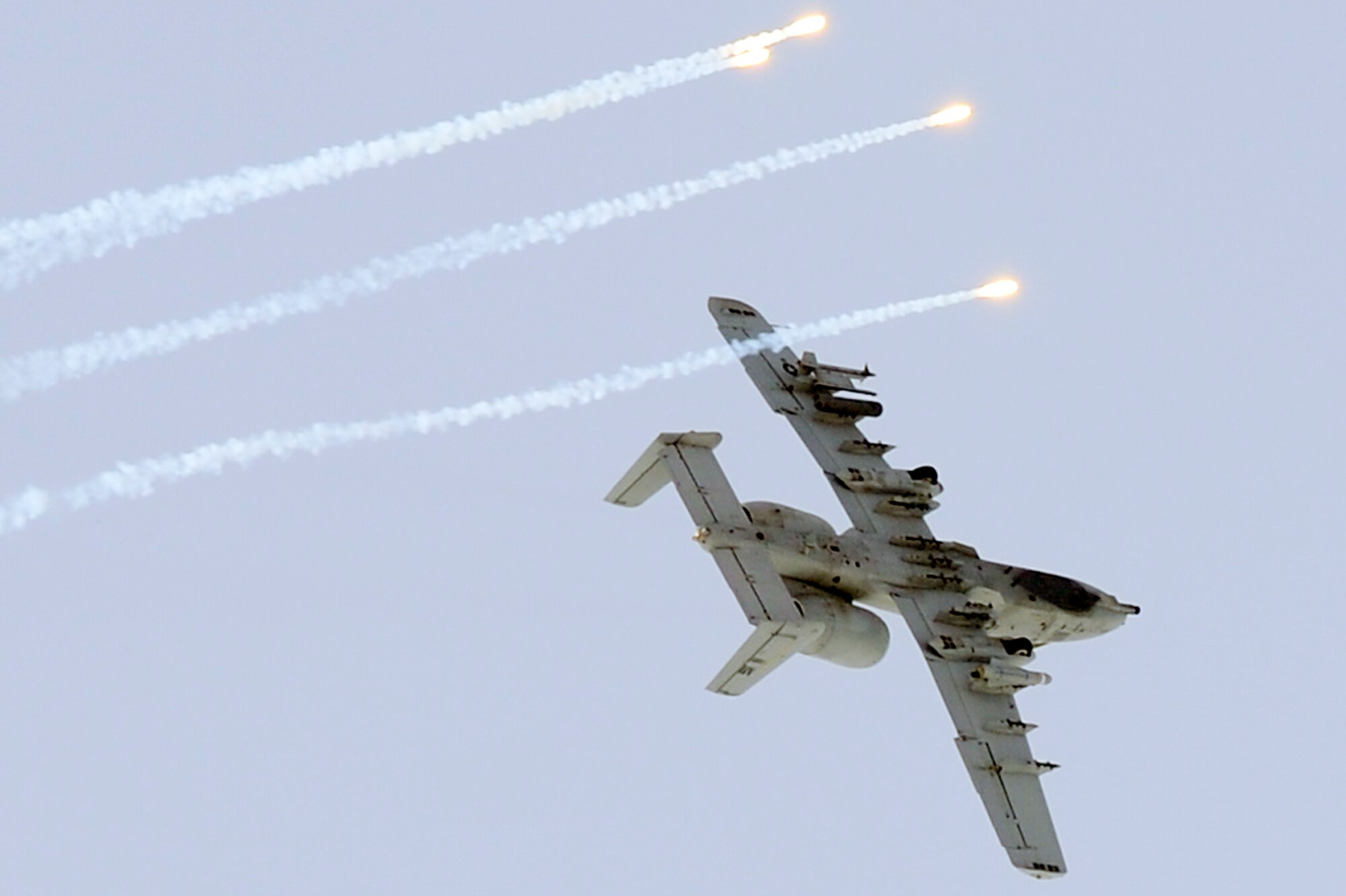 An A-10 Thunderbolt II engages in a training mission at the Grayling Aerial Gunnery Range near Waters, Mich., April 7, 2016. The A-10 is operated by Michigan Air National Guard’s 107th Fighter Squadron, which is based at Selfridge Air National Guard Base, Mich. (U.S. Air National Guard photo/Master Sgt. David Kujawa)        