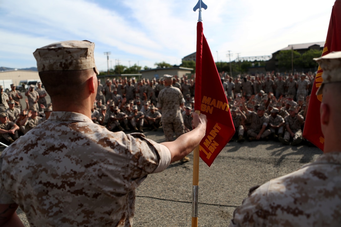 U.S. Marine Lt. Gen. David A. Berger speaks to the Marines of 1st Maintenance Battalion, Combat Logistics Regiment 15, 1st Marine Logistics Group, after a demonstration on 3-D printing technology aboard Camp Pendleton, Calif., April 6, 2016. Berger is the commanding general of I Marine Expeditionary Force. The battalion demonstrated the potential of 3-D printing capabilities to the commanders of I MEF and 1st MLG. Still in the testing phase with the printers, the battalion has already discovered endless possibilities as to how they can integrate the technology into their mission. (U.S. Marine Corps photo by Cpl. Carson Gramley/released)