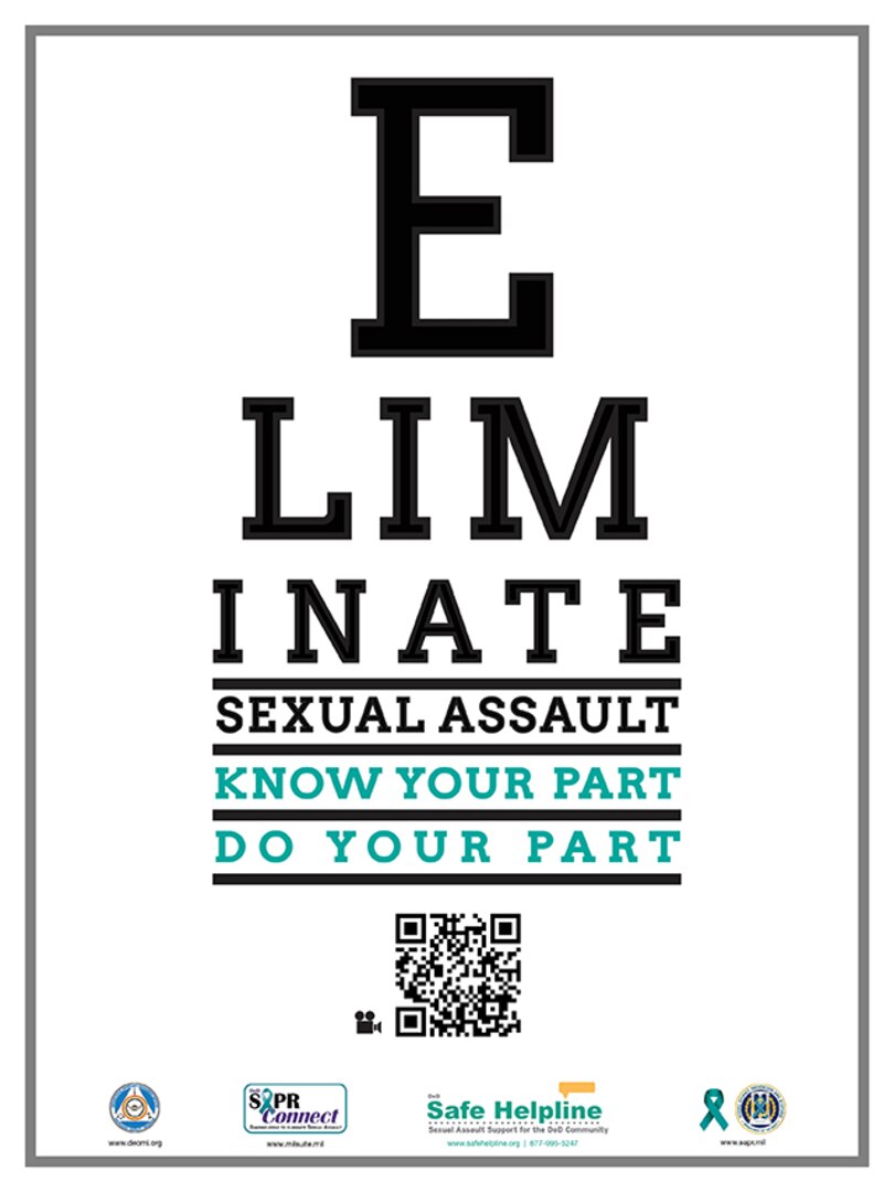 April is Sexual Assault and Prevention Month. “Eliminate Sexual Assault: Know Your Part, Do Your Part” is this year’s theme. Defense Logistics Agency Aviation will soon launch its “We Care Aviation” mobile application to provide instant access to information on sexual assault and prevention, as well as suicide prevention. (Graphic Courtesy of DoD Sexual Assault Prevention and Response Office) 