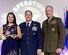 Madeleine Morlino, 17, left, receives the 2016 Air Force Military Child of the Year award during a gala in Pentagon City, Va., April 14, 2016, from Air Force Vice Chief of Staff Gen. David L. Goldfein, center, and Chairman of the Joint Chiefs of Staff Gen. Joseph F. Dunford Jr. The annual event celebrates military children who demonstrate leadership, resilience and strength of character, as well as an ability to thrive when dealing with the challenges inherent in military family life. (U.S. Air Force photo/Scott M. Ash)