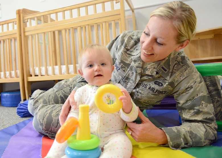 First Lt. Somer Lopez, 78th Force Support Squadron Customer Support chief, has benefited from use of the Air Force Assistance Fund’s Bundles for Babies Program. (U.S. Air Force photo by Tommie Horton)