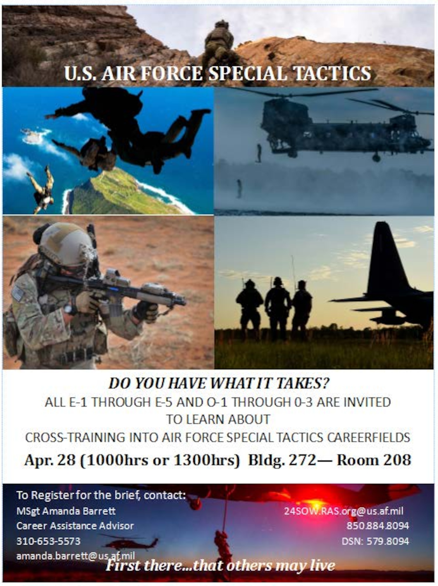 USAF Special Operations looking to recruit current Airmen for