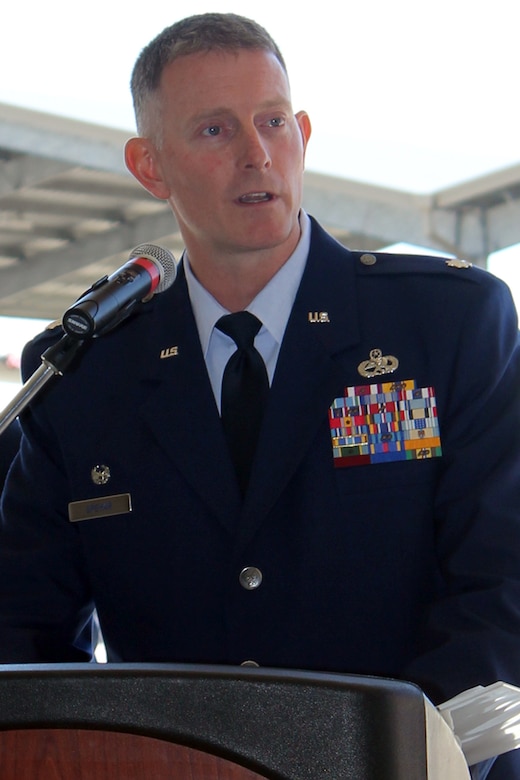 Lt. Col. David Spehar addresses the 127th Maintenance Group for the first time after formally assuming command of the Group at Selfridge Air National Guard Base, Mich., April 16, 2017. The Group maintains the A-10 Thunderbolt II aircraft at Selfridge. (U.S. Air National Guard photos by Tech. Sgt. Dan Heaton)