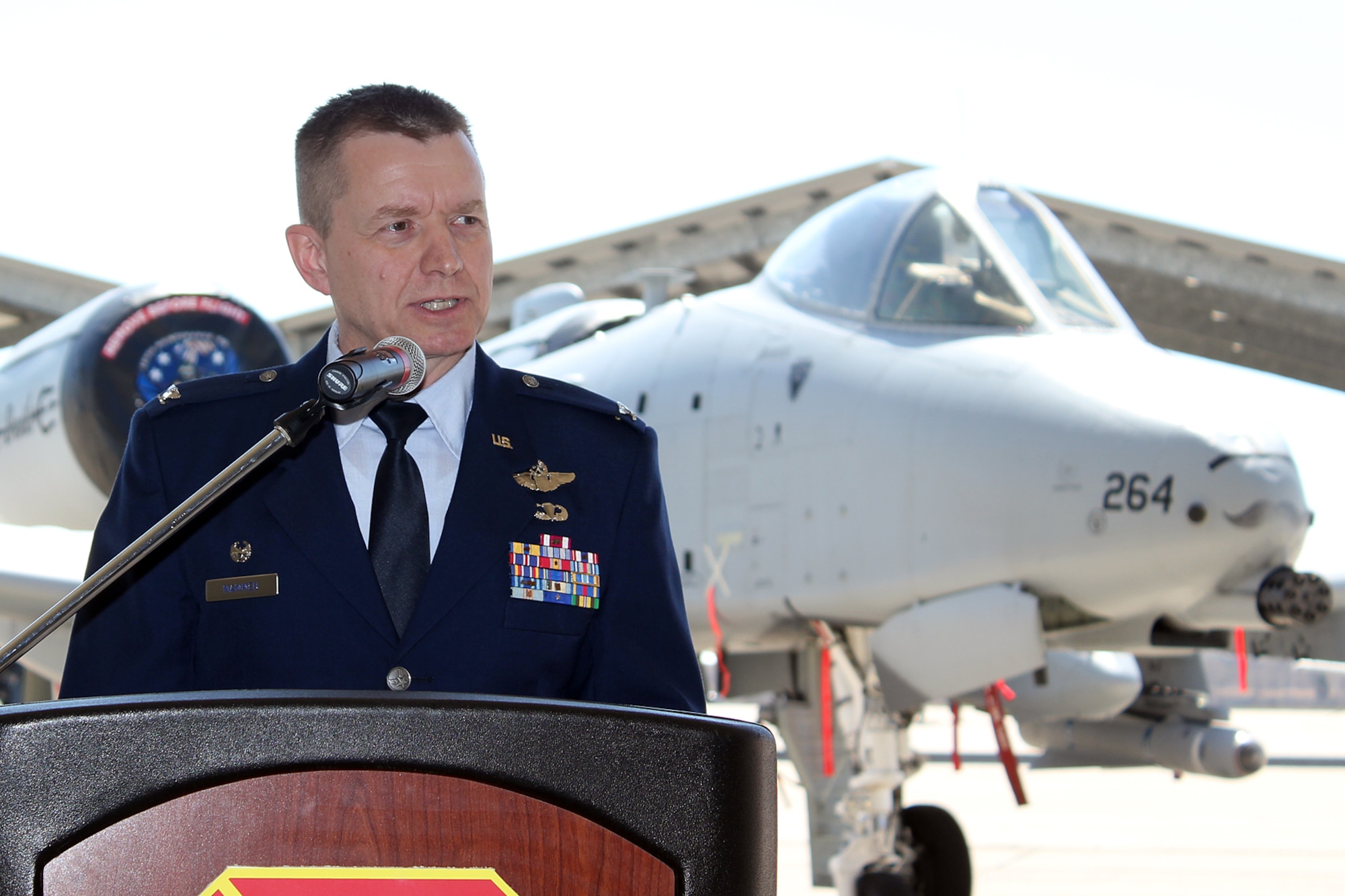 Col. Rolf Mammen addresses the 127th Maintenance Group for the final time shortly before formally relinquishing command of the Group to Lt. Col. David Spehar in a change of command ceremony at Selfridge Air National Guard Base, Mich., April 16, 2017. The Group maintains the A-10 Thunderbolt II aircraft at Selfridge. (U.S. Air National Guard photos by Tech. Sgt. Dan Heaton)