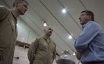 Defense Secretary Ash Carter talks to airmen during a tour of U.S. Air Force assets at Al-Dhafra Air Base in the United Arab Emirates, April 16, 2016. On his trip, Carter will visit the United Arab Emirates and Saudi Arabia to assist the lasting defeat of the Islamic State of Iraq and the Levant, and participate in the U.S. Gulf Cooperation Council defense meeting. DoD photo by Air Force Senior Ma