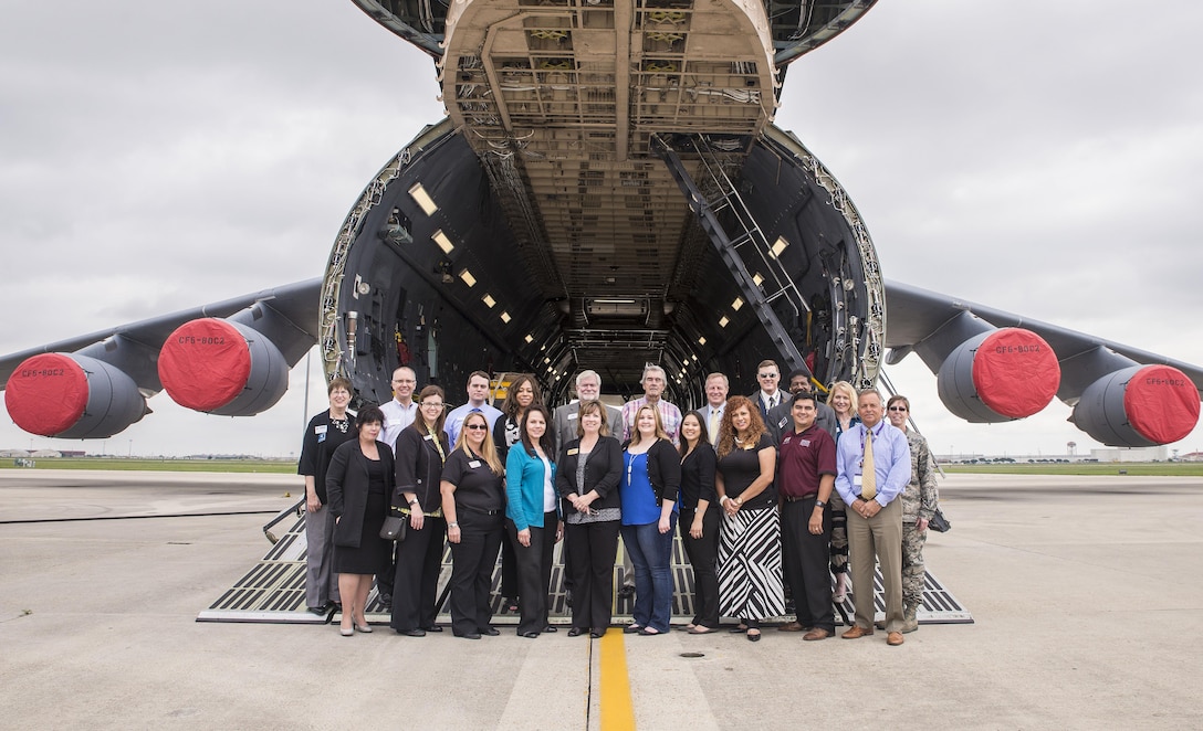 Members of the San Antonio Chamber of Commerce Military Affairs Committee tour a C-5M Super Galaxy aircraft April 13, 2016 at Joint Base San Antonio-Lackland, Texas. (U.S. Air Force photo by Benjamin Faske) (released)