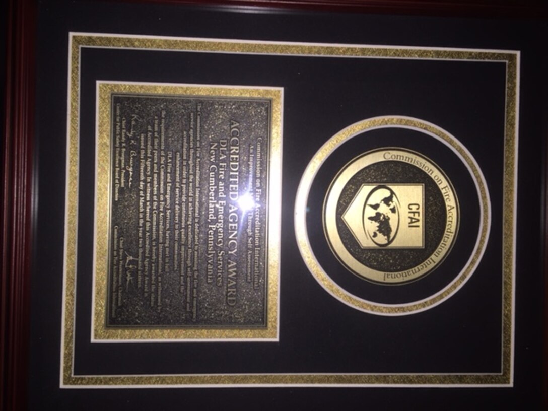 DLA Installation Support at Susquehanna, Pa., Fire and Emergency Services has received Accredited Agency status with the Commission on Fire Accreditation International for meeting the criteria established through the CFAI’s voluntary self-assessment and accreditation program.  